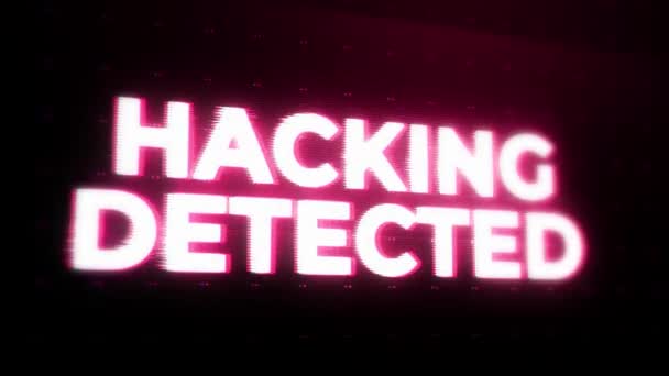 Hacking Detected Warning Alert Error Message Flashing Screen Computer System — Stock video