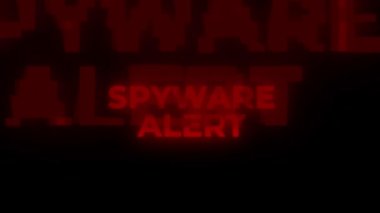 SPYWARE ALERT Kırmızı Uyarı Hatası Bilgisayar Virüsü Alarmı Mesaj Arızası. İnternet veri dolandırıcılığı için casus yazılım dijital antivirüs virüsünü hackleme Virüsü, Siber saldırı,