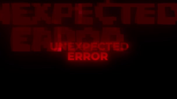 Onverwachte Error Red Warning Error Alert Computer Virus Alert Hacking — Stockvideo