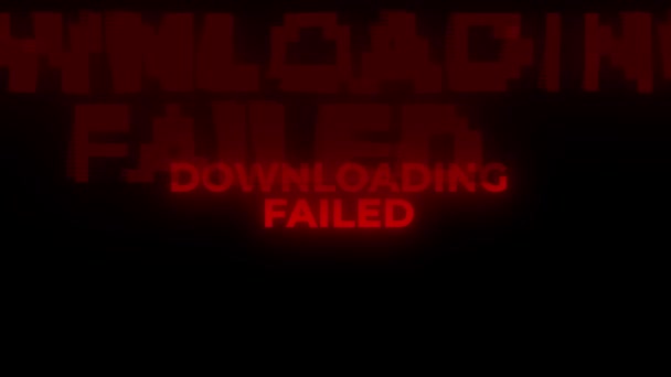 Downloading Failed Red Warning Error Alert Computer Virus Alert Hacking — Stock Video