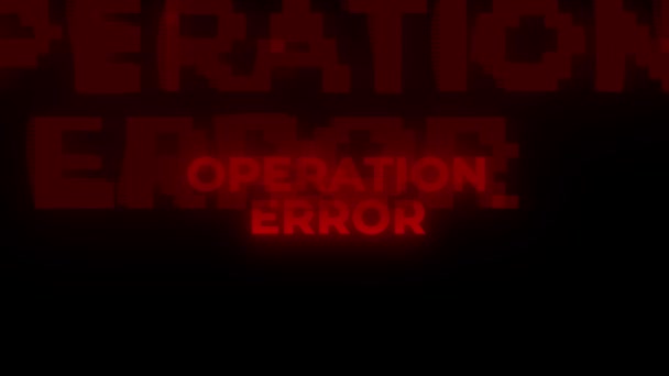 Operation Error Red Warning Error Alert Computer Virus Alert Hacka — Stockvideo