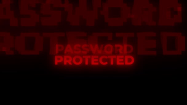 Hasło Chroniony Czerwony Ostrzeżenie Błąd Alarm Wirus Komputerowy Alarm Hacking — Wideo stockowe