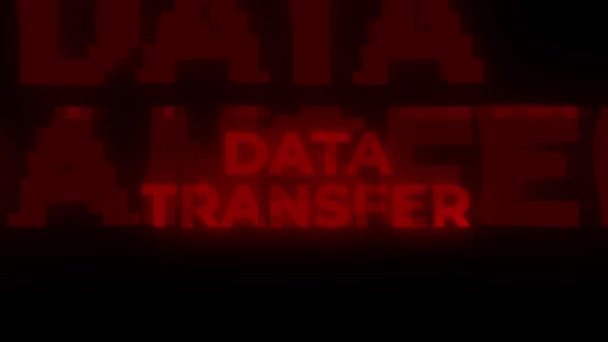 Μεταφορά Δεδομένων Κόκκινο Προειδοποιητικό Λάθος Συναγερμός Ιών Υπολογιστών Hacking Μήνυμα — Αρχείο Βίντεο