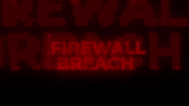 Firewall Breach Red Warning Error Alert Computer Virus Alert Hacking — Stockvideo