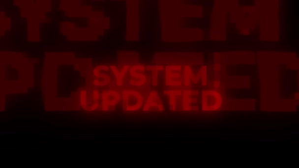 System Uppdaterad Red Warning Error Alert Computer Virus Alert Hacka — Stockvideo