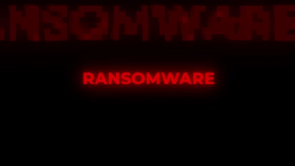 Ransomware Red Warning Hiba Figyelmeztetés Computer Virus Figyelmeztetés Hacking Message — Stock videók