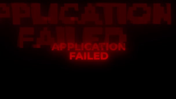 Application Failed Red Warning Error Alert Computer Virus Alert Hacking — Stockvideo