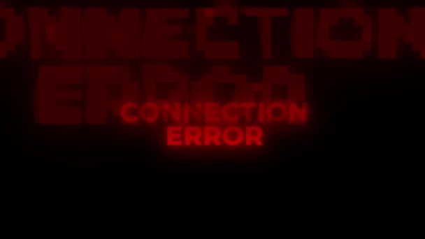 Connection Error Red Warning Error Alert Computer Virus Alert Hacking — Stock Video