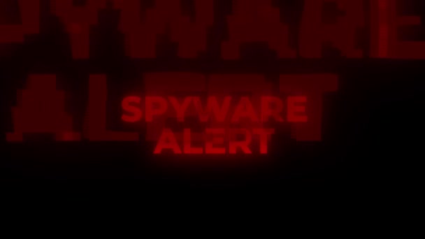 Spyware Alert Red Warning Error Alert Computer Virus Alert Hacking — 图库视频影像