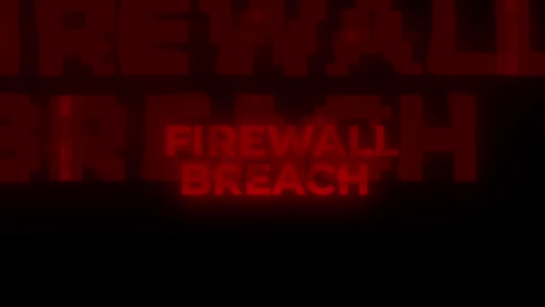 Firewall Breach Red Warning Error Alert Computer Virus Alert Hacking — Stockvideo