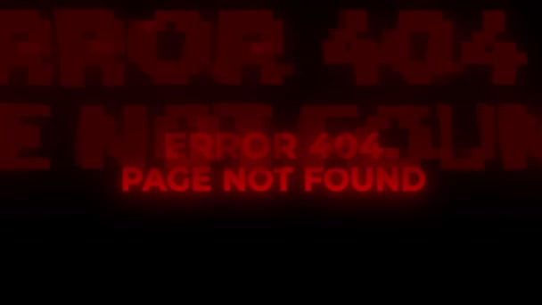 Fehler 404 Seite Nicht Gefunden Red Warning Error Alert Computer — Stockvideo