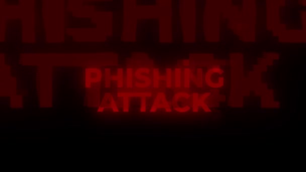 Ataque Phishing Alerta Erro Aviso Vermelho Alerta Vírus Computador Hacking — Vídeo de Stock