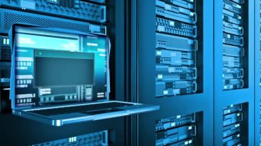Sistem Güncelleme Başarısız Uyarı Uyarı Metni Bilgisayar Ekranı Giriş ve Parola sunucu rafları veri merkezi interneti üzerinde. konsept