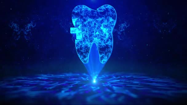 Tekst Zębów Interfejsem Hud Rotation Digital Technology Sci Hologram Cyberprzestrzeń — Wideo stockowe