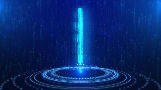 Serwer Komputerowy Tekst Cyberprzestrzeń Przyszłość Technologia Cyfrowa Hologram Loop Concept — Wideo stockowe