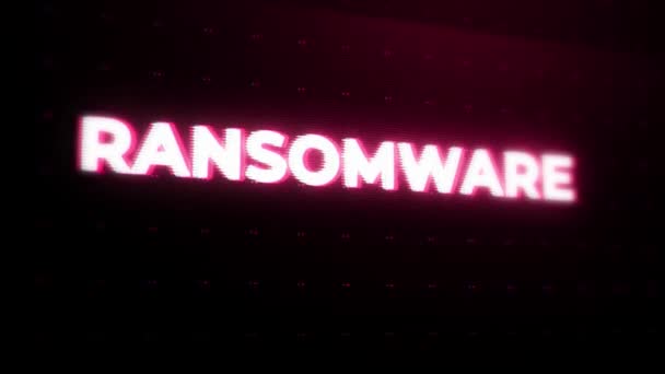 Ransomware Waarschuwing Foutmelding Knipperen Scherm Computer Systeem Crashen Systeemfout Hardware — Stockvideo