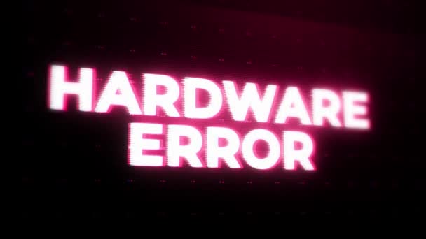 Hardware Avviso Errore Avviso Errore Messaggio Lampeggiante Sullo Schermo Crash — Video Stock