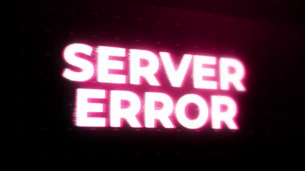 Chyba Serveru Varovná Chyba Zpráva Blikající Obrazovce Pád Systému Počítače — Stock video