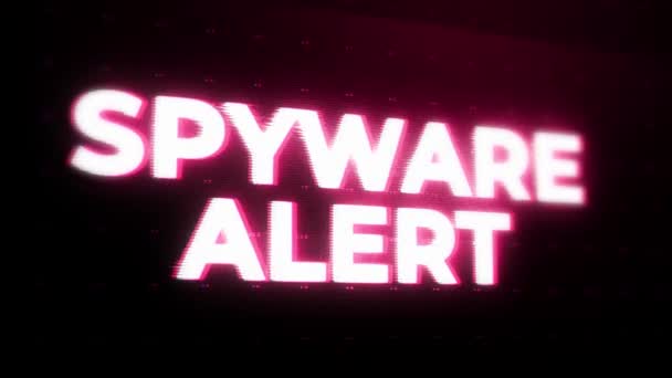 Spyware Alert Alerta Alerta Mensagem Erro Piscando Tela Falha Sistema — Vídeo de Stock