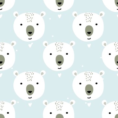 Tatlı ayıcık kusursuz desen. Çocuk vektör arkaplanı.