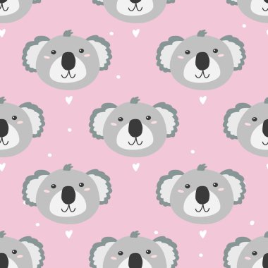 Tatlı koala kusursuz desen. Çocuk vektör arkaplanı.