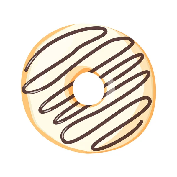 Realistic vanilla donut illustration. Isolated on white background. — Stock Vector