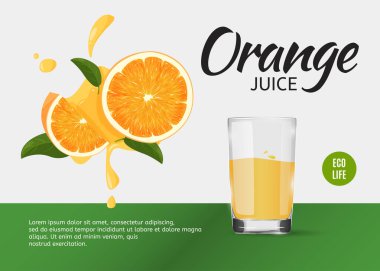 Yemek teması makalesinin tasarım şablonu. Turuncu özellikli renkli afiş. Sağlıklı organik gıda.