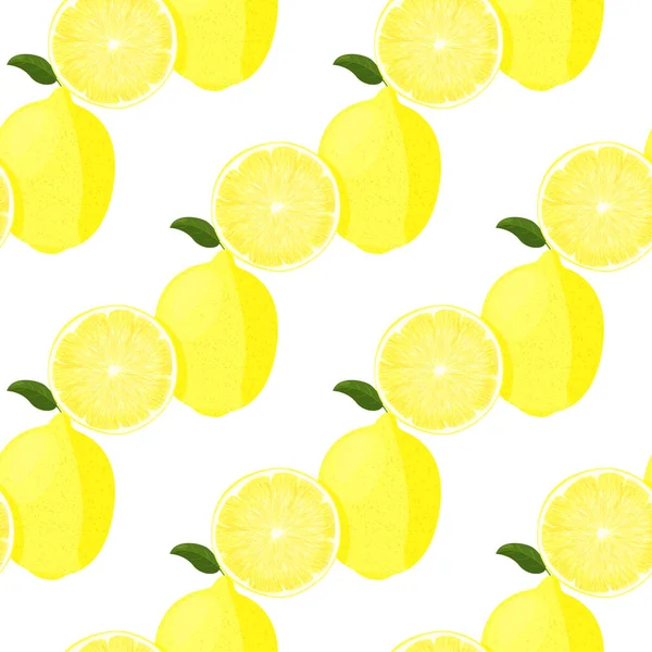 Fruits de citron frais fond. Alimentation modèle simple sans couture. — Image vectorielle
