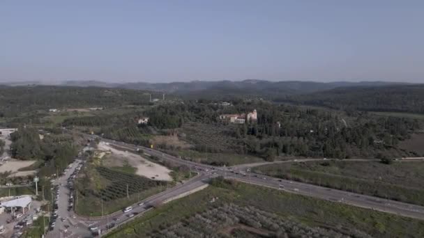 Latrun Monastery in Israel aerial view — Stok video