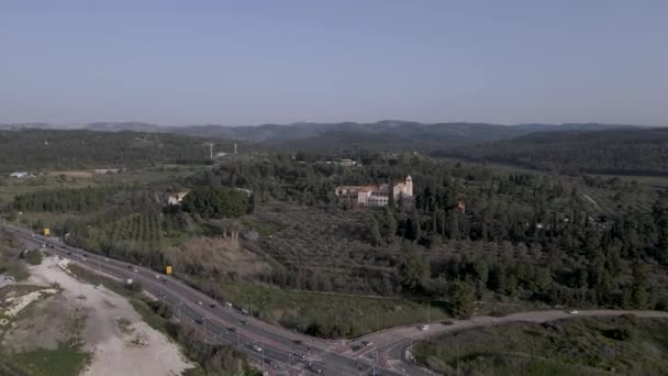 Latrun Monastery in Israel aerial view — Vídeo de stock