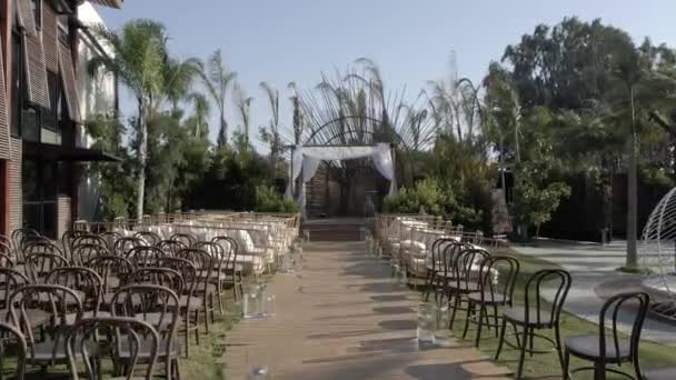 Path leading to the chuppah. Filmed by drone. — Video