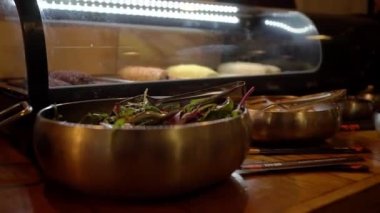 Buffet before the wedding in Israel. High quality FullHD footage