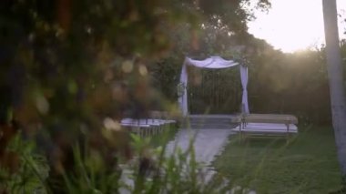 Bypass of the chuppah in the wedding hall. High quality FullHD footage