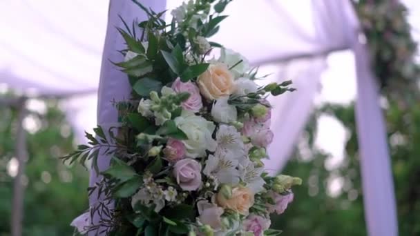 Flowers Decorating Chuppah High Quality Fullhd Footage — Vídeo de Stock