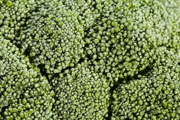 Ekstremalne Zbliżenie Kwiatów Świeżej Dojrzałej Organicznej Głowy Brokułów Zielona Zdrowa — Zdjęcie stockowe