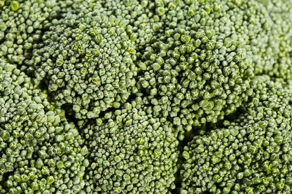 Extrême Gros Plan Des Fleurs Une Tête Brocoli Fraîche Mûre — Photo