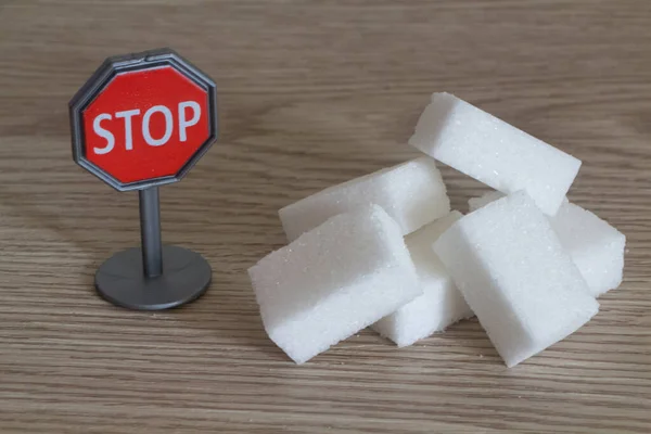 Montón Terrones Azúcar Detener Señal Tráfico —  Fotos de Stock