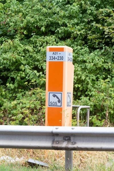 Terville França Agosto 2019 Caixa Telefônica Sos Rodovia — Fotografia de Stock