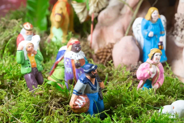 Prowansalskie Figurki Bożonarodzeniowe Mędrców Rybaków Pasterzy — Zdjęcie stockowe