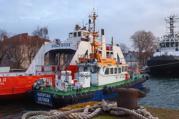 Baltiysk Ryssland Januari 2021 Färja Båt Vistula Byggd Sverige Som — Stockfoto