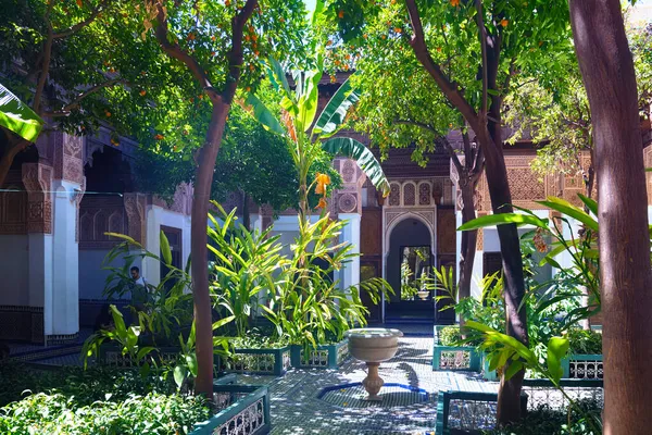 Marrakesh Morocco Juni 2017 Tuin Het Paleis Van Bahia Een — Stockfoto