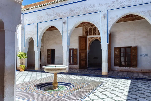Marrakesh Morocco Června 2017 Nádvoří Bahijském Paláci Palác Konce Století — Stock fotografie