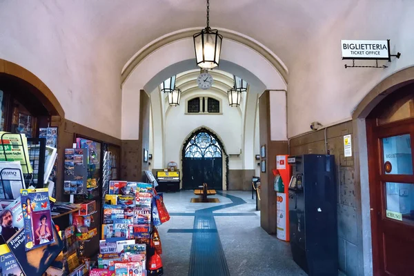 Bergamo Italia Mayo 2019 Interior Estación Funicular Stazione Superiore Funicolare — Foto de Stock