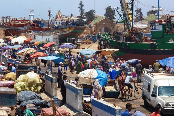 Essaouira Morocco Června 2017 Pohled Starý Rybářský Přístav Essaouiře Slunečného Stock Snímky