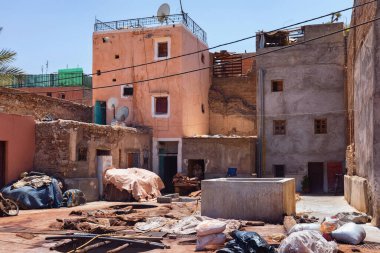 MARRAKESH, MOROCCO - HAZİRAN 04, 2017: Güneşli bir günde Marakeş 'teki eski tabakhaneyi görmek.
