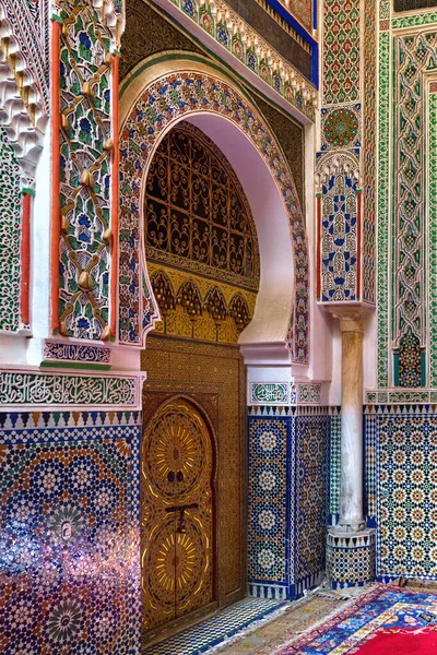 Fez Morocco Červen 2017 Jeden Dveří Mauzolea Moulay Idris Hrobkou — Stock fotografie