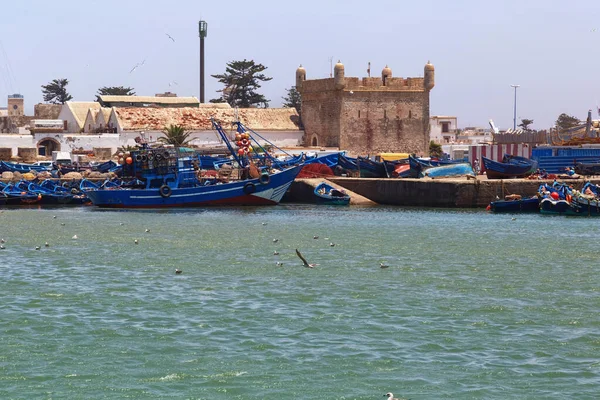 Essaouira Marruecos Junio 2017 Vista Los Barcos Pesqueros Puerto Essaouira — Foto de Stock
