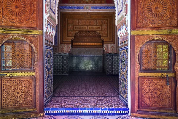 Marrakesh Morocco Ιουνιου 2017 Εσωτερικοί Χώροι Του Παλατιού Bahia Είναι Φωτογραφία Αρχείου