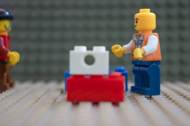 23 Ekim 2021, Ukrayna Kiev şehir Lego figürleri oyuncak