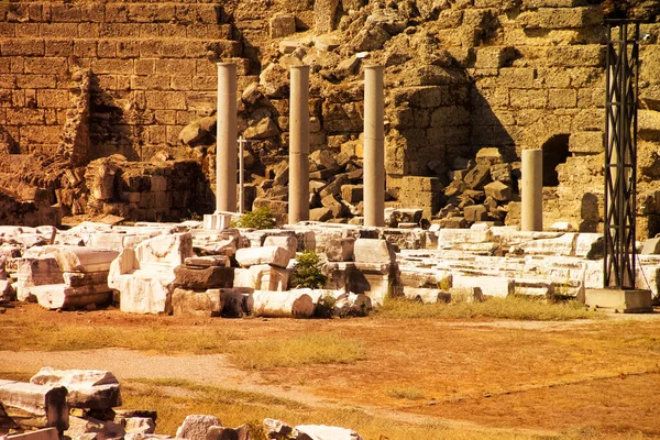 Antiche Rovine Della Città Side Turchia — Foto Stock